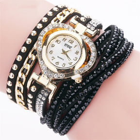 Ladies Round Diamond Love Dial Bracelet Watch