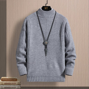 Autumn Middle-collar Long Sleeve Jacquard Pullover