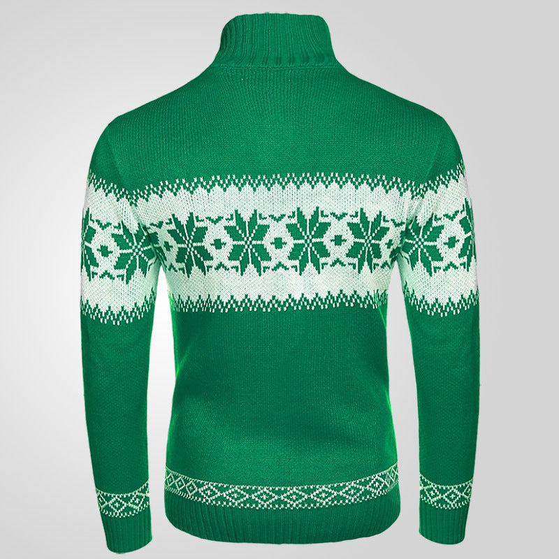 Men's Sweater Long Sleeve Christmas Jacquard Knitted Sweater