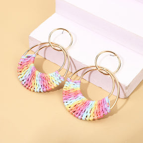 Women's Fashion Creative Hand Weaving Stud Earrings