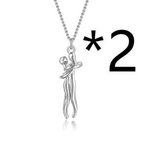 Hot Sale Affectionate Hug Necklace Couples Anniversary Valentine's Day  Gift Fashion Punk Street Style Pendant Necklace