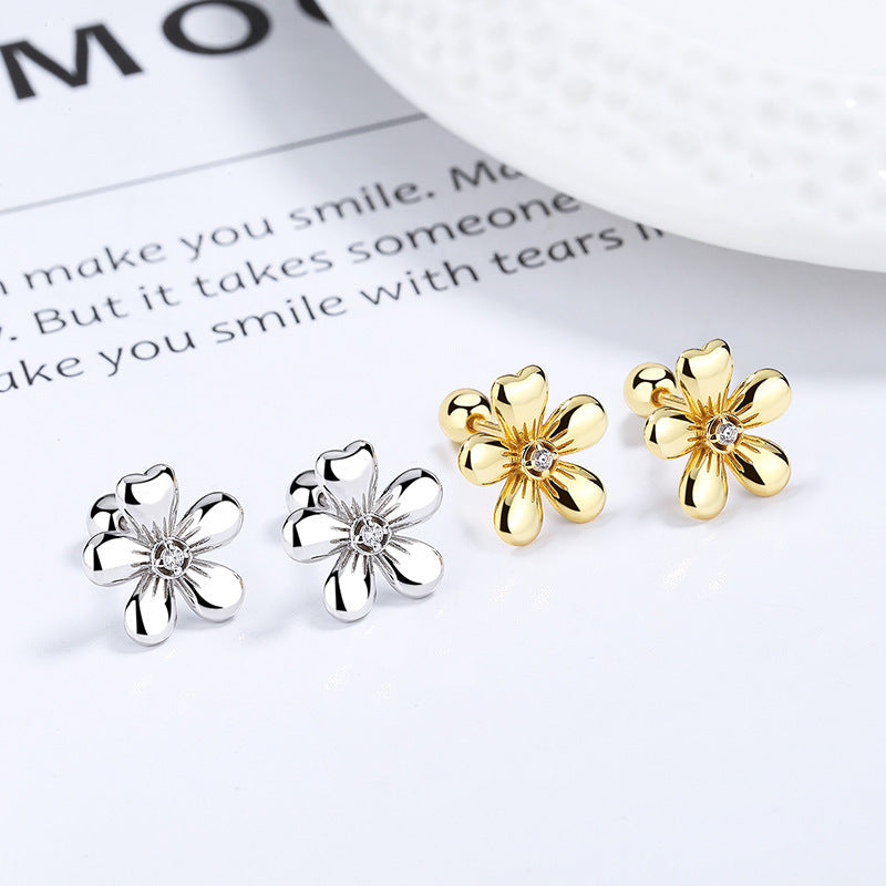 Women's Five Petal Flower Bud Thread Minimalist Personality All-match Temperament Earrings