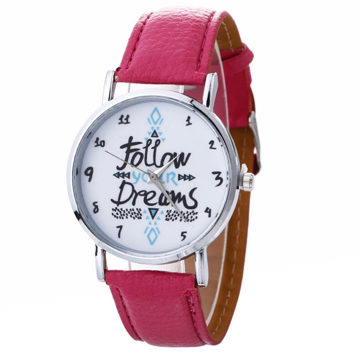 Korean version of the English pattern watch fashion ladies belt watch quartz watch