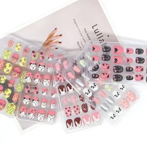 Children's 24 Piece Pocket Cartoon Caring Wearable Nail Care Sticker