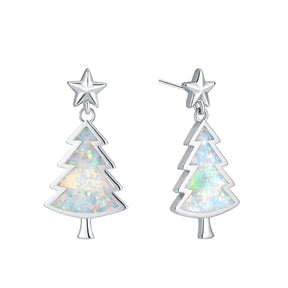 Christmas tree pentagram earrings