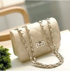 Fragrant bag rhombic chain turn lock diagonal bag