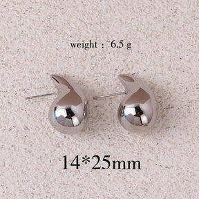 Copper Plating 18K Real Metal Drop-shaped Earrings For Women