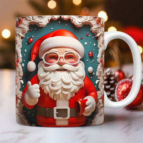 Christmas Theme Ceramic Mug 3D Santa Claus Coffee Cup