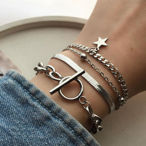 Ladies Alloy Star Bracelet Set