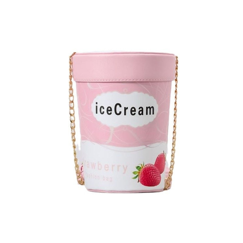 Letter Ice Cream Bucket Shoulder Messenger Bag For Women