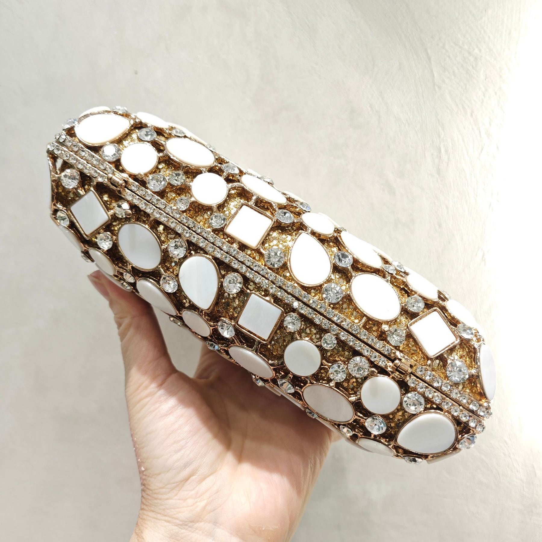 Full Diamond Shell Dinner Clutch Crystal Hollow Women's Bag