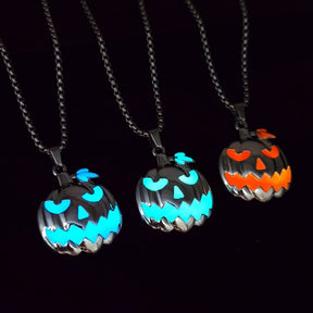 Halloween Ghost Festival Accessories Luminous Pumpkin Pendant Necklace