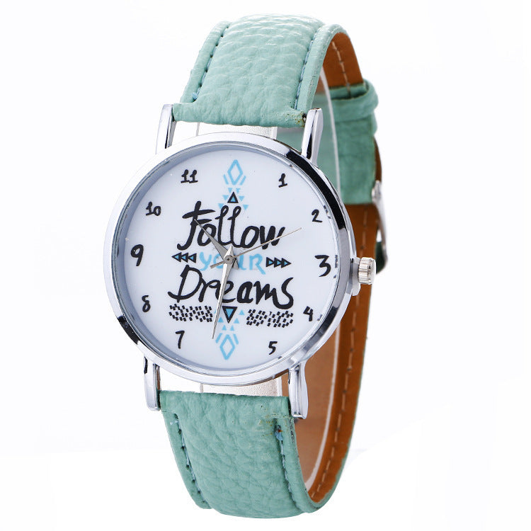 Korean version of the English pattern watch fashion ladies belt watch quartz watch