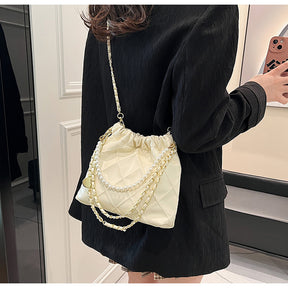 Women's Bag Popular Niche Texture Garbage Rhombus PU Hand