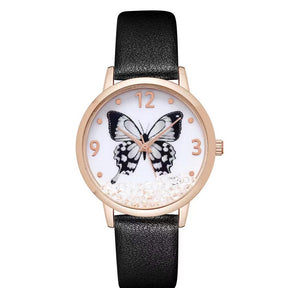 Women's Fashion Numbers Rhinestone Butterfly Quartz Watch