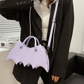 Halloween Spider Web Shape Shoulder Bags Personality Batgirl Tide Pu Handbags Fashoin Messenger Crossbody Bag