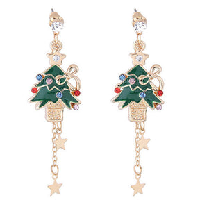 Christmas earrings elk Christmas tree studded deer Christmas earrings