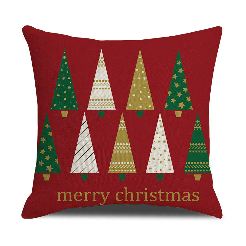 Christmas Day Throw Linen Cushion Pillowcase