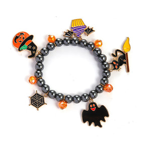 Halloween Bracelet String Beads Pumpkin Ghost