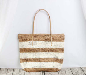 Fashion Color Contrast Women's Striped Models Straw Bag