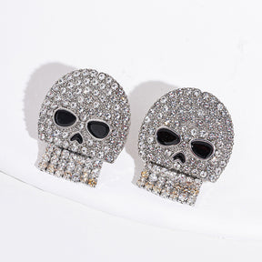 Halloween Diamond Skull Stud Earrings Alloy