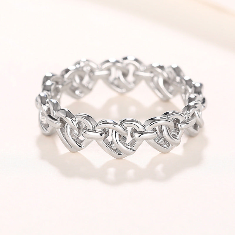 Heart-shaped Chain Ring Women's Simple Fashion