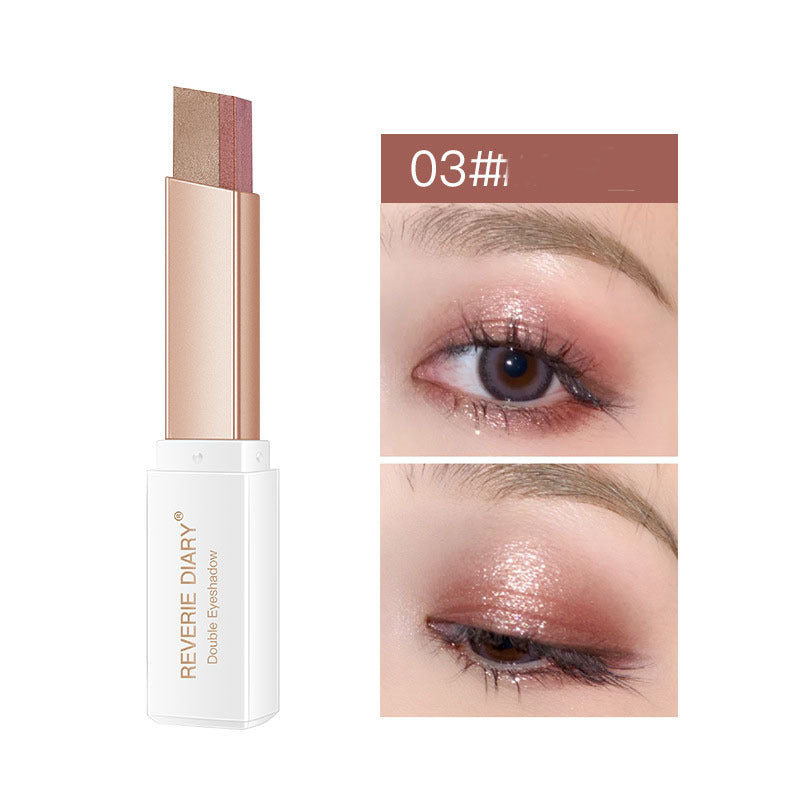 Lazy Eyeshadow Stick Stereo Gradient Shimmer Double Color Eye Shadow Pen Waterproof Easy To Wear Eyeshadow