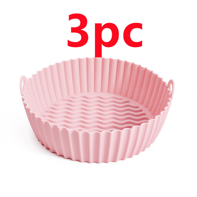 Silicone Basket Pot Tray Airfryer Liner For Air Fryer Reusable Container Accessories Pan Baking Mold Canister Shape Protector