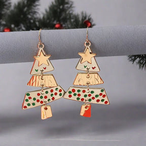 Christmas Tree Necklace And Earrings Fashion Pendant Necklace Suit