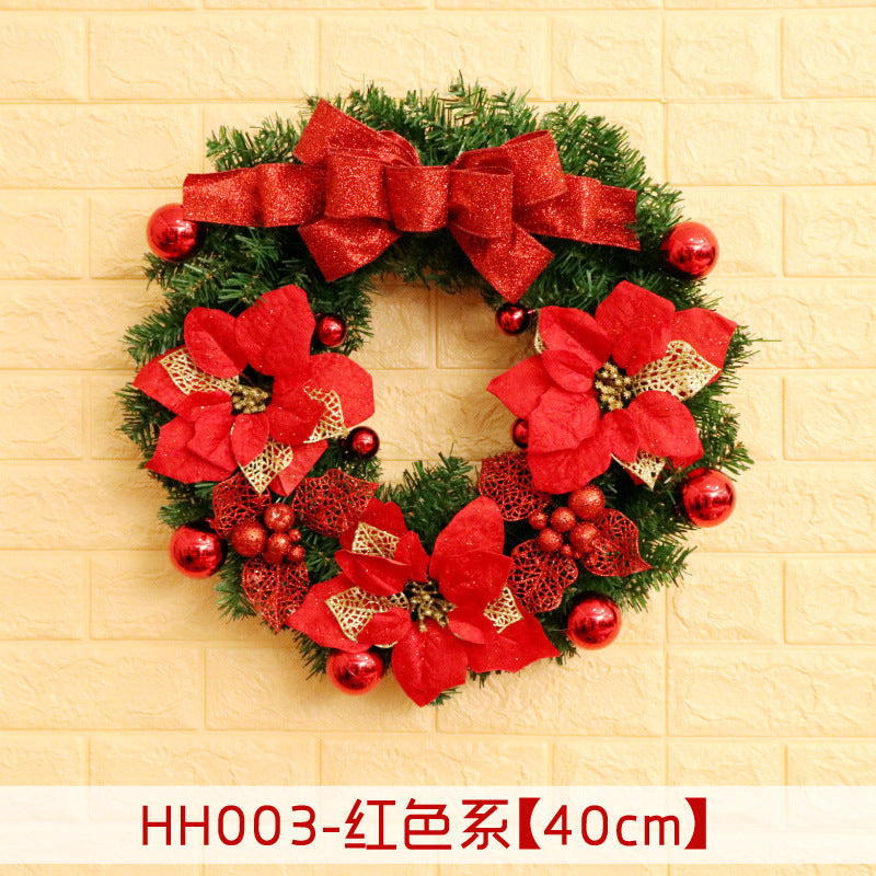 40 50 60CM Christmas Wreath Mince Rattan Ring Door Hanging Christmas Decorations, Christmas Wreath Window