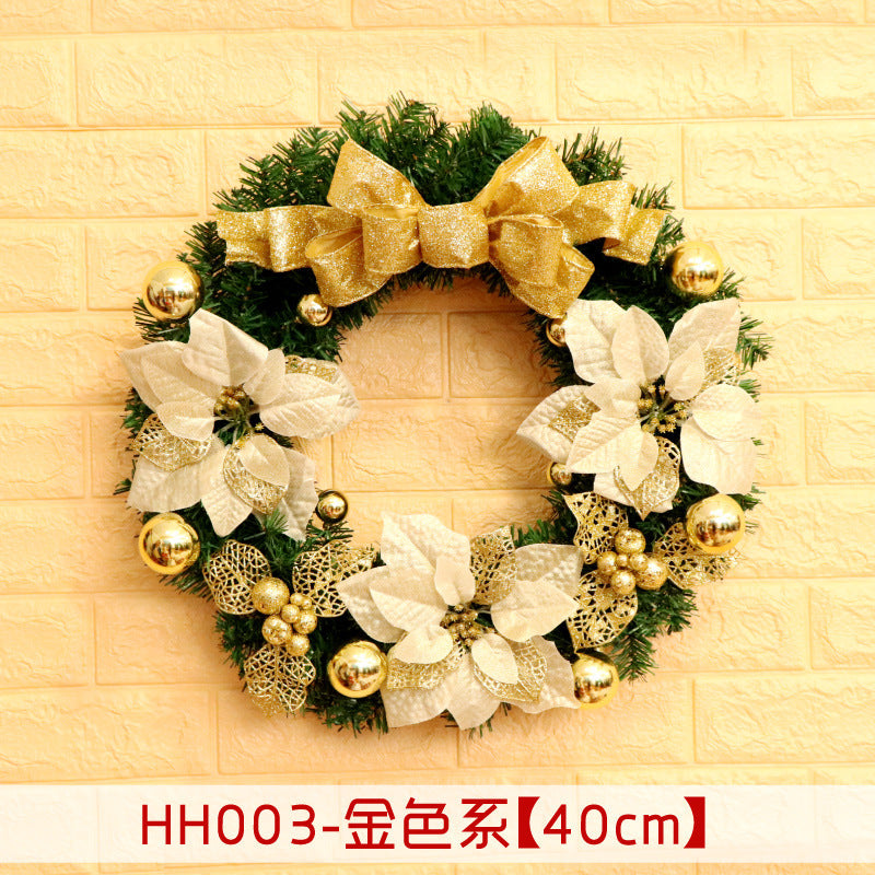 40 50 60CM Christmas Wreath Mince Rattan Ring Door Hanging Christmas Decorations, Christmas Wreath Window