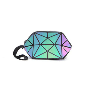 Geometric Rhombus Cosmetic Bag Luminous Color Changing