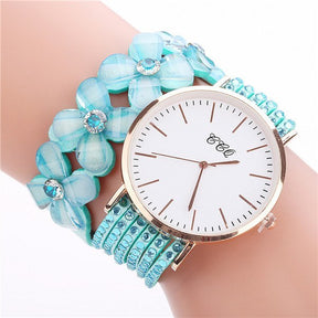 Stainless steel shell quartz watches Women luxury brand velvet  drill band watch Ladies high quality fashion clock