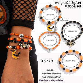 European And American Halloween New Skull Pumpkin Bracelet Suit