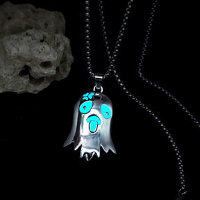 Halloween Topless Glossy Glowing Ghost Pendant Necklace