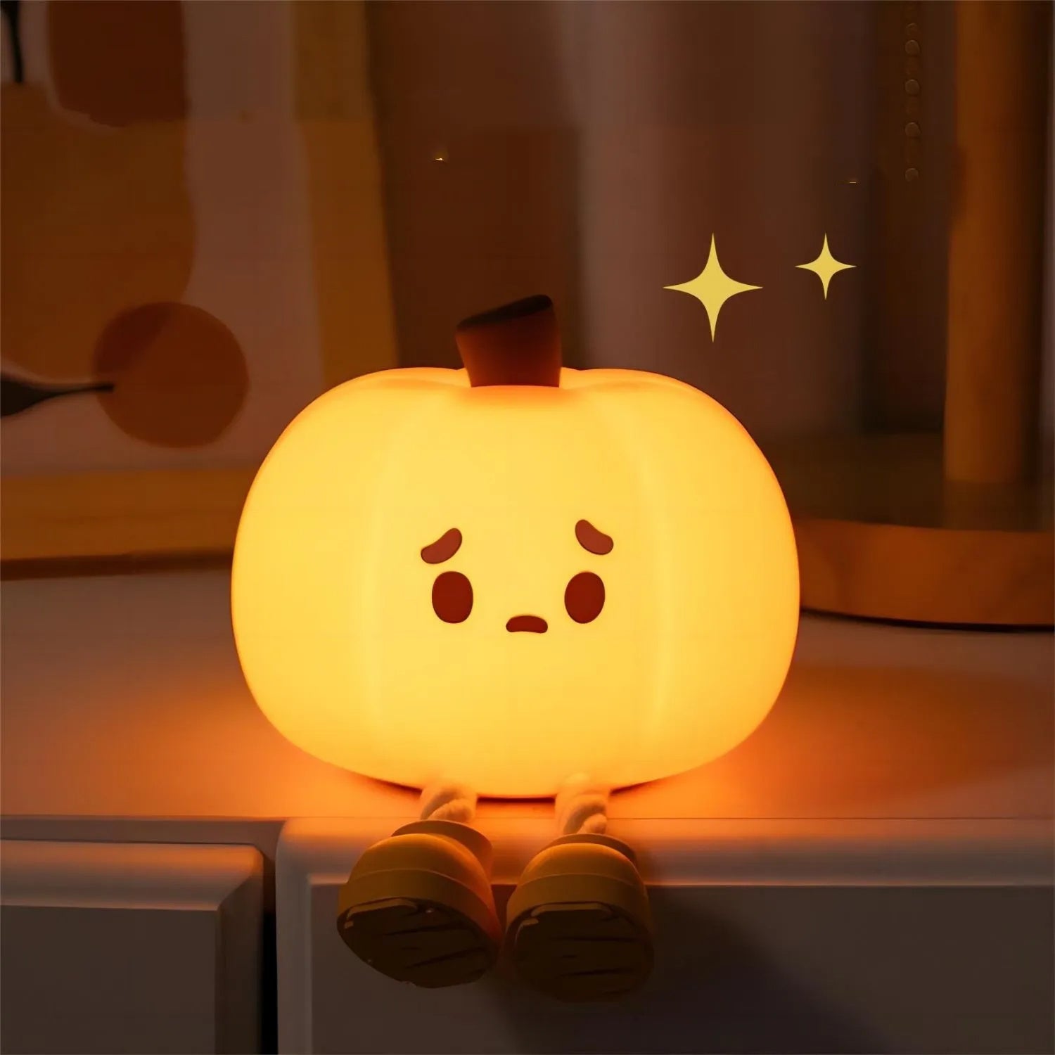 Home Decor Halloween Pumpkin Night Light Cute Soft Silicone Lamp Touch  Dimmable Rechargeable Bedside Decor Light Kids Gifts Halloween Decorations