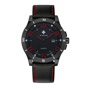 Matte Black Case Calendar Waterproof Quartz Watch