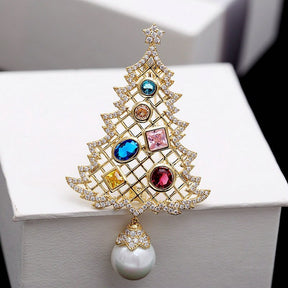 Zircon Christmas Tree Brooch