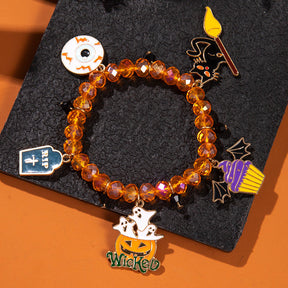 Halloween Bracelet String Beads Pumpkin Ghost