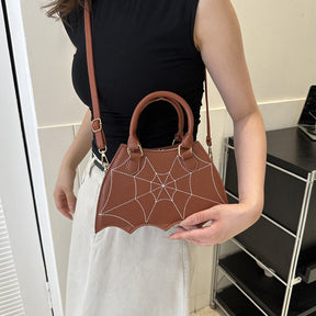 Halloween Spider Web Saddle Bags Fashion Personality Crossbody Shoulder Bag With Handle Women's Handbags