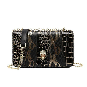 Niche Chain Stitching Snakeskin Pattern Shoulder Messenger Bag