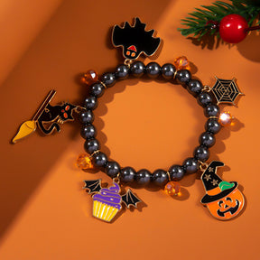 Halloween Bracelet String Beads Pumpkin Ghost