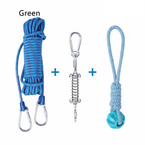 Outdoor Funny Dog Toy Stainless Steel Spring Suspension Cotton String Households Outdoor Toy Training