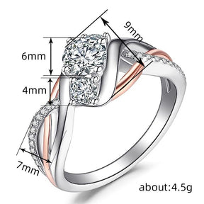 Zircon Shiny Ring For Women Fashion Geometry Pattern