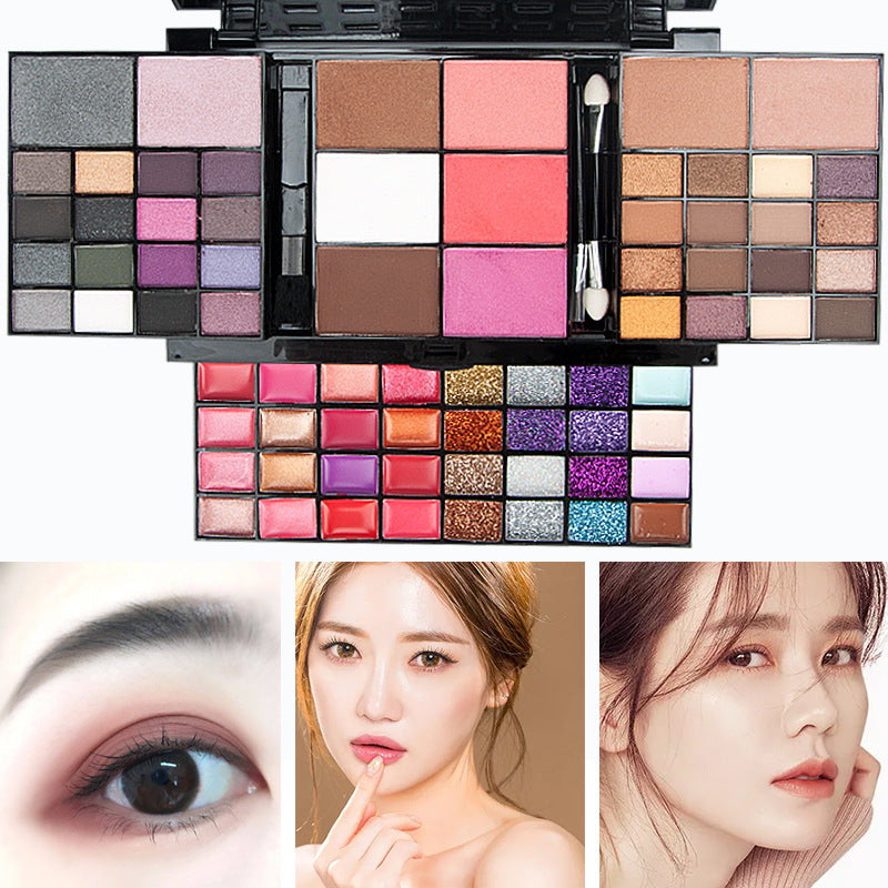 74 Colors Makeup Set Lip Gloss Blush Eyeshadow Highlight Combination Plate Wholesale Makeup Set