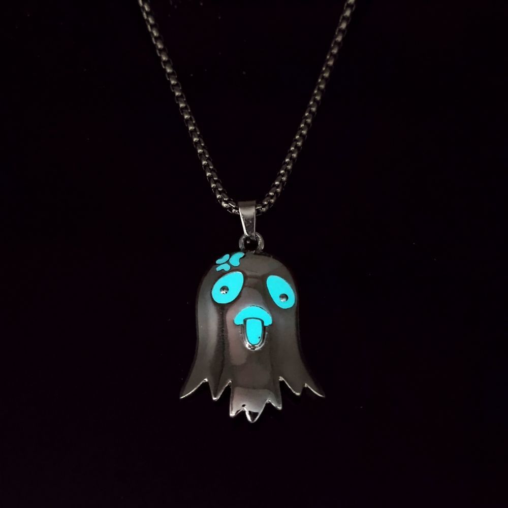 Halloween Topless Glossy Glowing Ghost Pendant Necklace