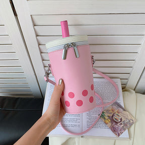 Milk Tea Personalized Small Bags Women's New Fashion Messenger Phone Bag Cute Girl Bucket Backpack