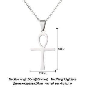 Stainless Steel Cross Necklace For Men Women Pendant Jewelry Fashion Fall Winter Sweater Necklace