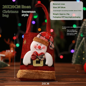 Christmas Candy Gift Tote Bag For Kids Funny Creative Santa Claus Elk Snowman Bear Handbag Small Christmas Tree Decoration Bags