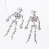 Halloween Diamond Skull Stud Earrings Alloy